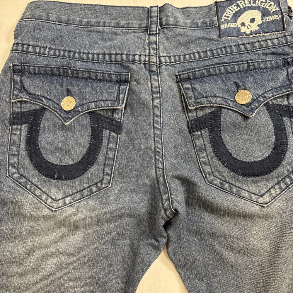 TRUE STRAIGHT RELIGION MEN 36X34 VTG  STYLE 24-870BRBTE Skull PATCH USA JEANS